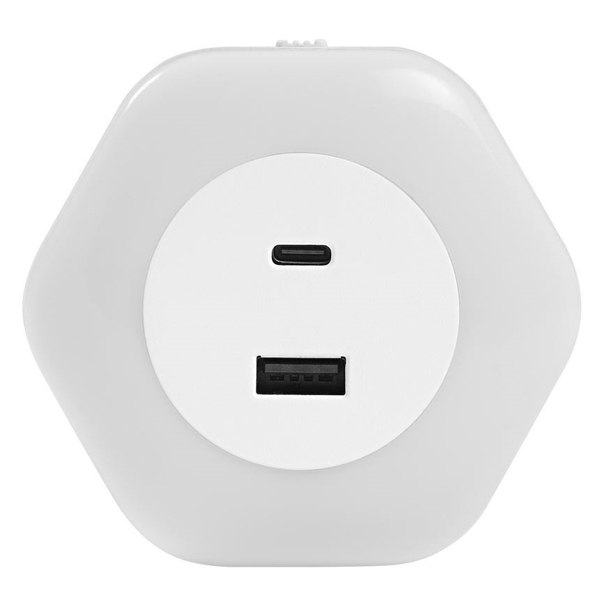 Ledvance - Iluminação de tomada de navegação LED com USB LUNETTA LED/15W/230V