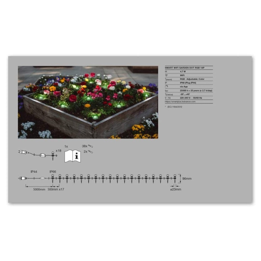 Ledvance - Iluminação decorativa exterior LED RGB SMART+ DOT 18xLED/4W/230V IP65 Wi-Fi