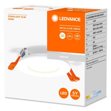 Ledvance - Iluminação embutida LED SLIM LED/4,5W/230V 4000K