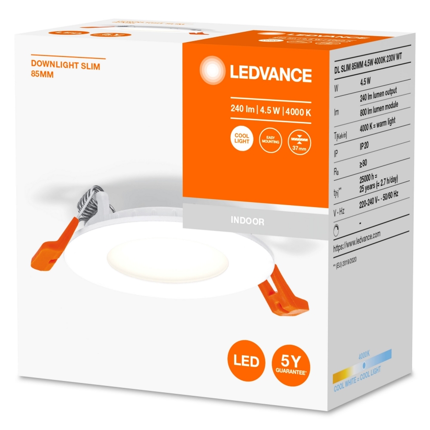 Ledvance - Iluminação embutida LED SLIM LED/4,5W/230V 4000K