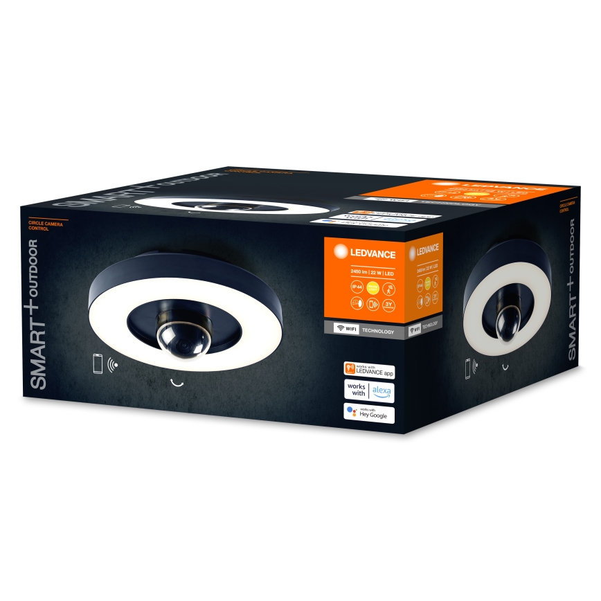 Ledvance - Iluminação exterior LED com regulação com sensor e câmara SMART+ LED/22W/230V IP44 Wi-Fi