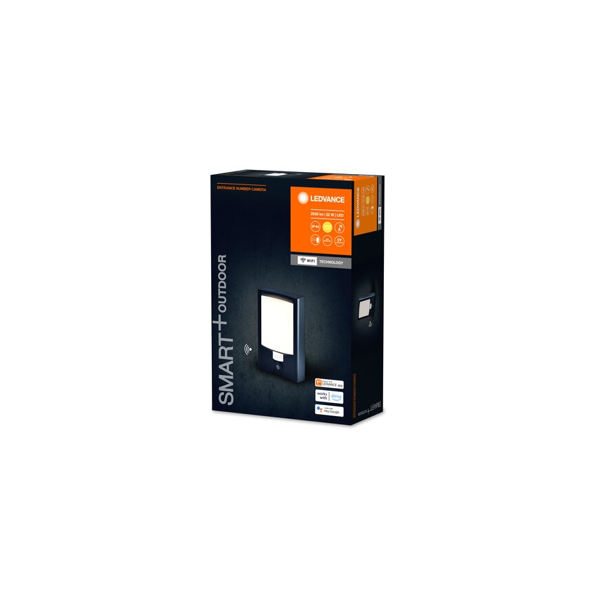 Ledvance - LED Regulação iluminação de parede exterior com sensor e câmara SMART+ LED/22W/230V IP44 Wi-Fi