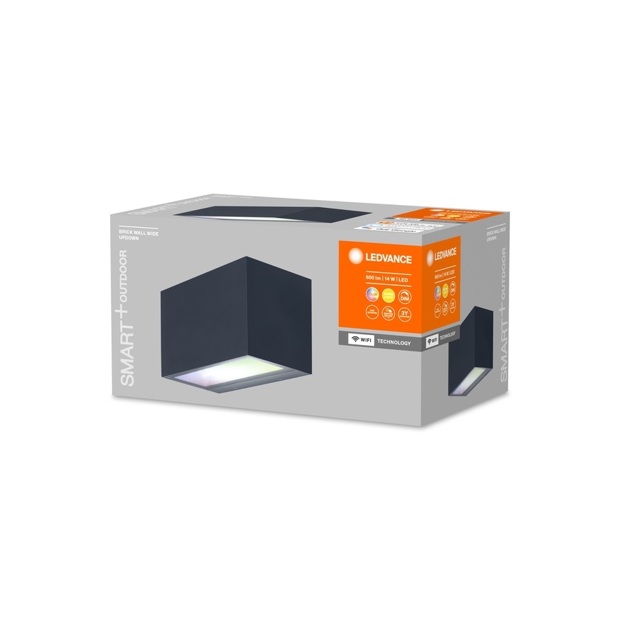 Ledvance - Iluminação de parede exterior LED RGBW com regulação BRICK LED/14W/230V Wi-Fi IP44