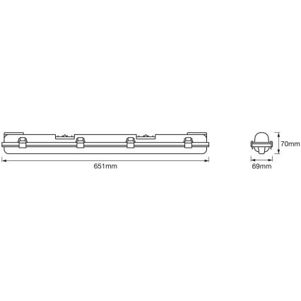 Ledvance - Iluminação industrial fluorescente LED DAMP T8 1xG13/7W/230V IP65