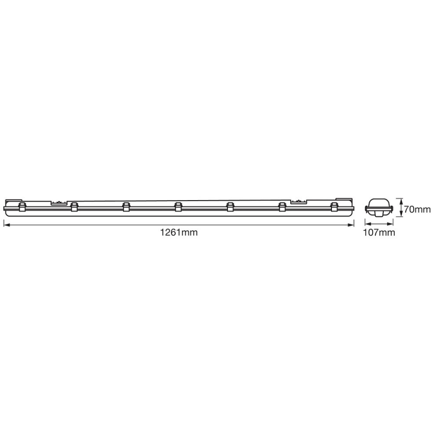 Ledvance - Iluminação industrial fluorescente LED DAMP T8 2xG13/15W/230V IP65