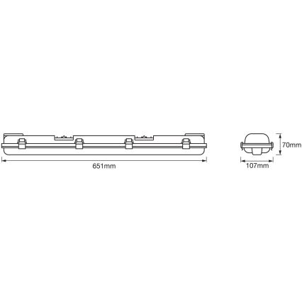 Ledvance - Iluminação industrial fluorescente LED DAMP T8 2xG13/7W/230V IP65