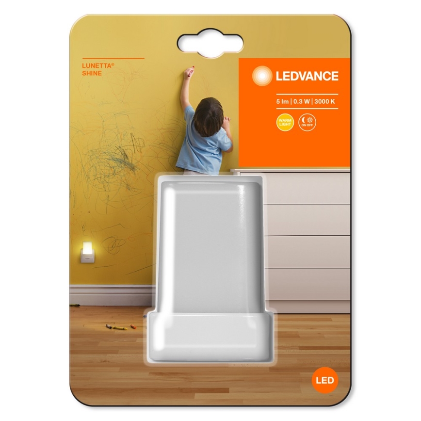 Ledvance - Iluminação noturna LED com sensor LUNETTA LED/0,28W/230V 3000K
