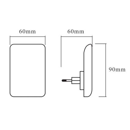 Ledvance - Iluminação noturna LED com sensor LUNETTA LED/0,28W/230V 3000K