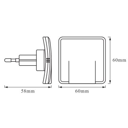 Ledvance - Iluminação noturna LED com sensor LUNETTA LED/0,3W/230V 3000K