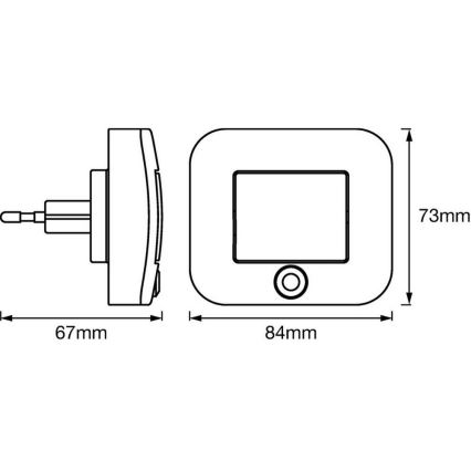 Ledvance - Iluminação noturna LED com sensor LUNETTA LED/0,7W/230V 3000K