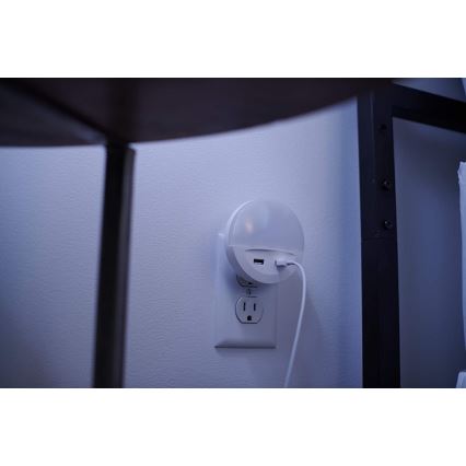 Ledvance - Iluminação noturna LED para tomada com sensor LUNETTA 2xUSB LED/13W/230V