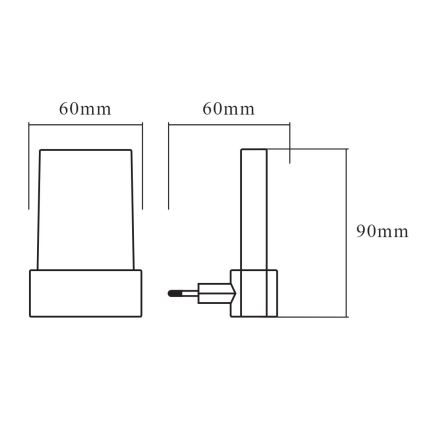 Ledvance - Iluminação noturna LED RGB com sensor LUNETTA LED/0,28W/230V