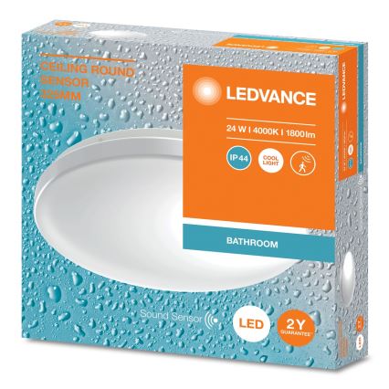 Ledvance - Iluminação de teto para casa de banho LED com sensor CEILING ROUND LED/24W/230V IP44
