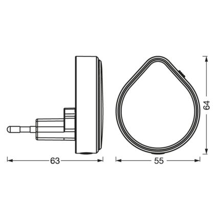 Ledvance - Iluminação por tomada de orientação LED regulável LUNETTA LED/0,5W/230V