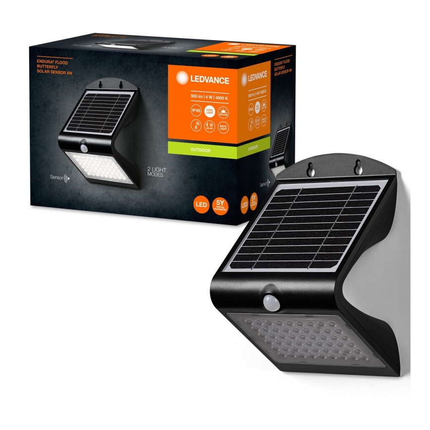 Ledvance - Iluminação solar de parede LED com sensor BORBOLETA LED/4W/3,7V IP65