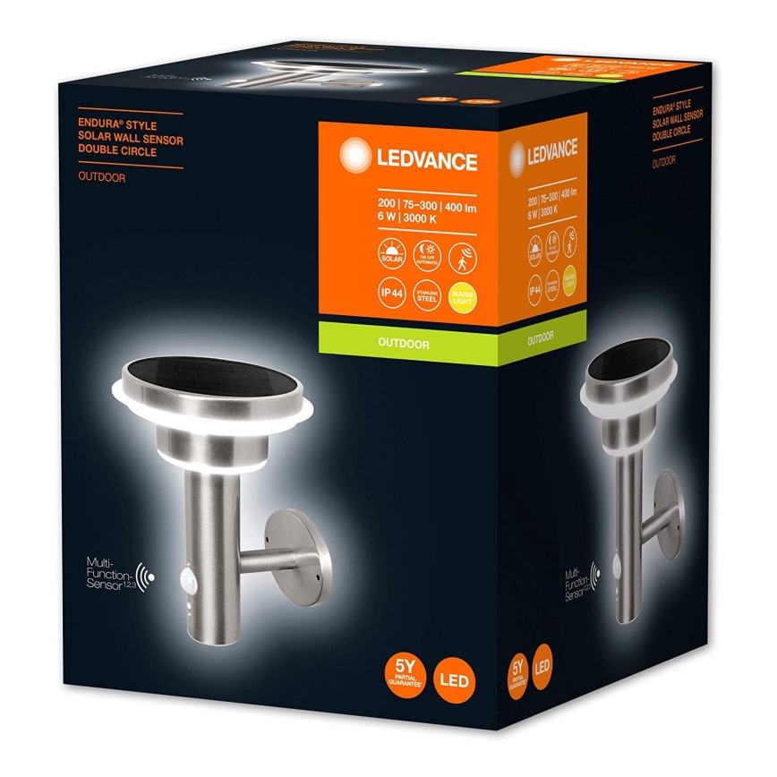 Ledvance - Iluminação solar LED com regulação e sensor CIRCLE LED/6W/3,2V IP44