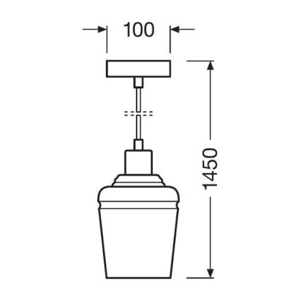 Ledvance - Iluminação suspensa JAR 1xE27/40W/230V laranja