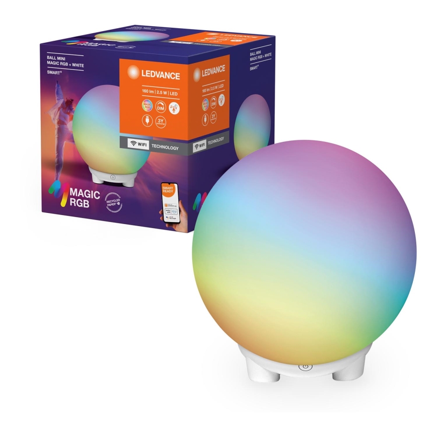 Ledvance - Lâmpada de mesa recarregável SMART+ MAGIC LED RGBW regulável/2,5W/5V 2200-6500K Wi-Fi