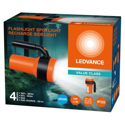 Ledvance - Lanterna recarregável LED com power bank FLASHLIGHT LED/3W/5V 2400mAh