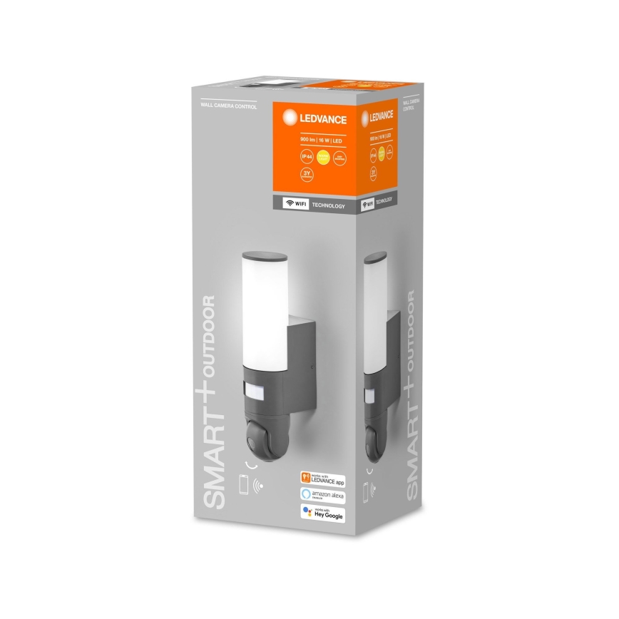 Ledvance - LED Regulação iluminação de parede exterior com sensor e câmara SMART+ LED/16W/230V Wi-Fi IP44