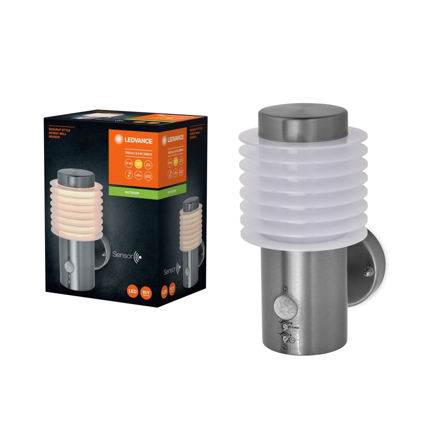 Ledvance - LED Iluminação para parede exterior com sensor RONDO LED/9,5W/230V IP44
