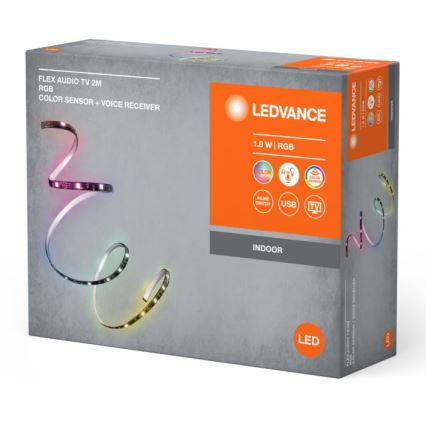 Ledvance - LED RGB Tira com regulação para TV com sensor FLEX AUDIO 2m LED/1,8W/5V