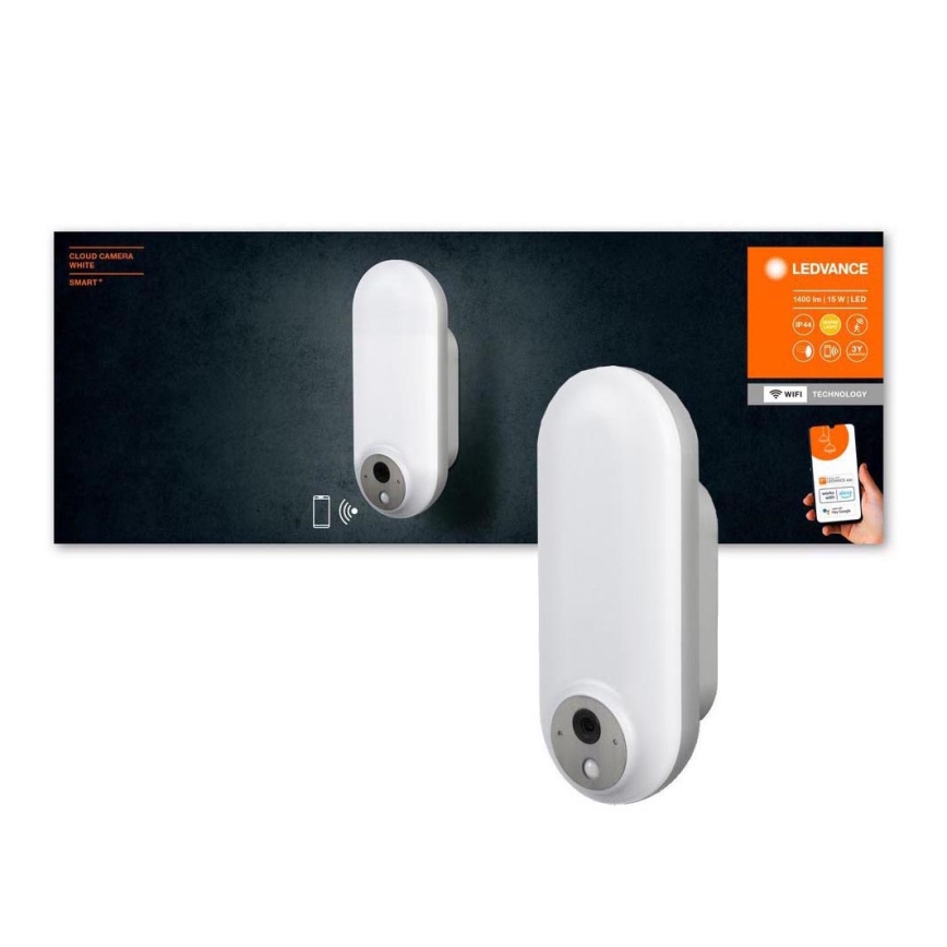 Ledvance - LED RGBW Regulação iluminação de parede exterior com sensor e câmara SMART+ LED/15W/230V Wi-Fi IP44