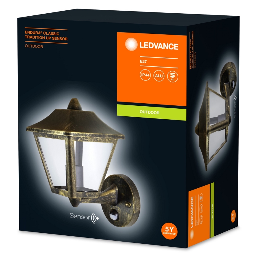 Ledvance - Luz de parede de exterior com sensor ENDURA 1xE27/60W/230V IP44