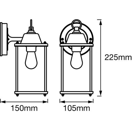 Ledvance - Luz de parede ENDURA 1xE27/60W/230V IP23