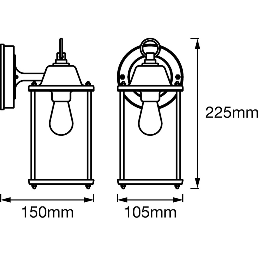 Ledvance - Luz de parede ENDURA 1xE27/60W/230V IP23
