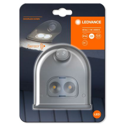 Ledvance - Luz de parede LED de exterior com sensor DOORLED LED/1W/4,5V IP54