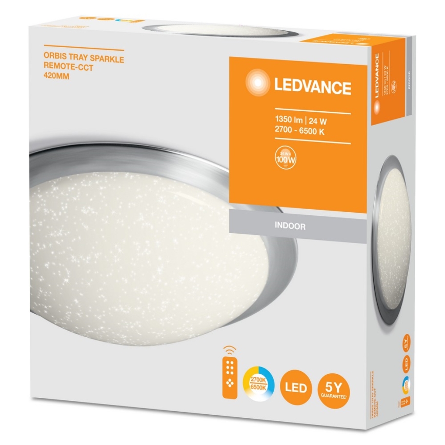 Ledvance - Luz de teto fosca LED SILARA LED/24W/230V + controlo remoto