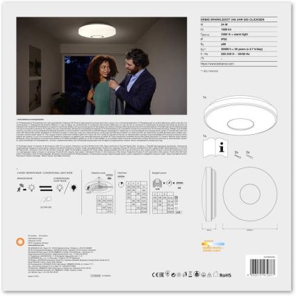 Ledvance - Luz de teto LED com um sensor SPARKLEDOT LED/24W/230V