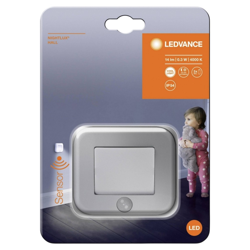 Ledvance - Luz noturna com sensor LED NIGHTLUX LED/0,25W/3xAAA