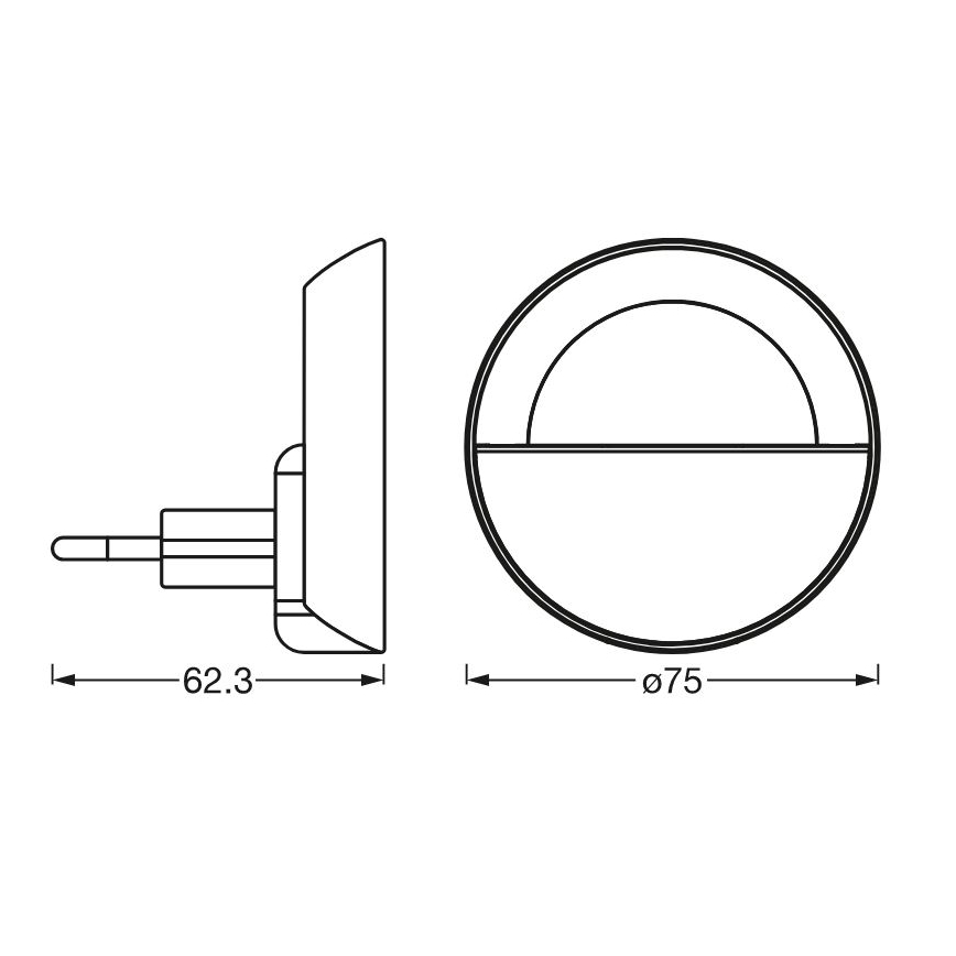 Ledvance - Luz noturna LED regulável LUNETTA LED/0,7W/230V