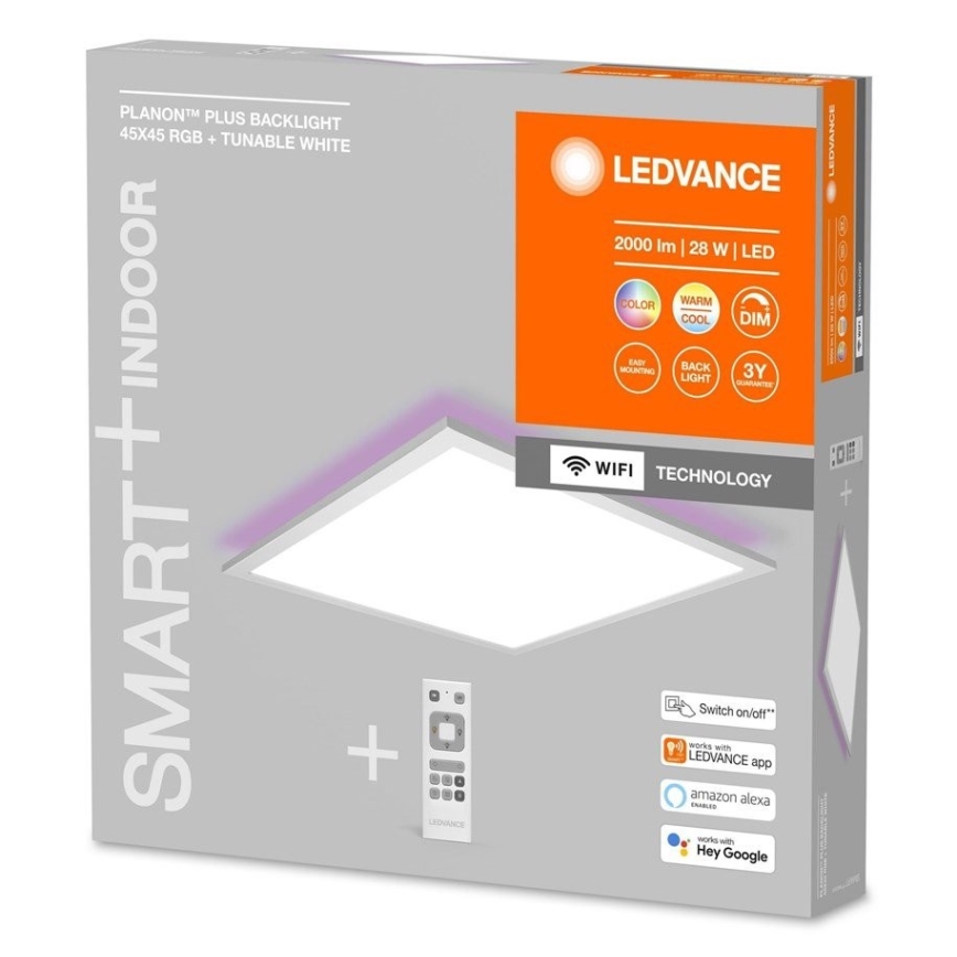 Ledvance - Painel LED RGBW com regulação SMART+ PLANON LED/28W/230V Wi-Fi + controlo remoto
