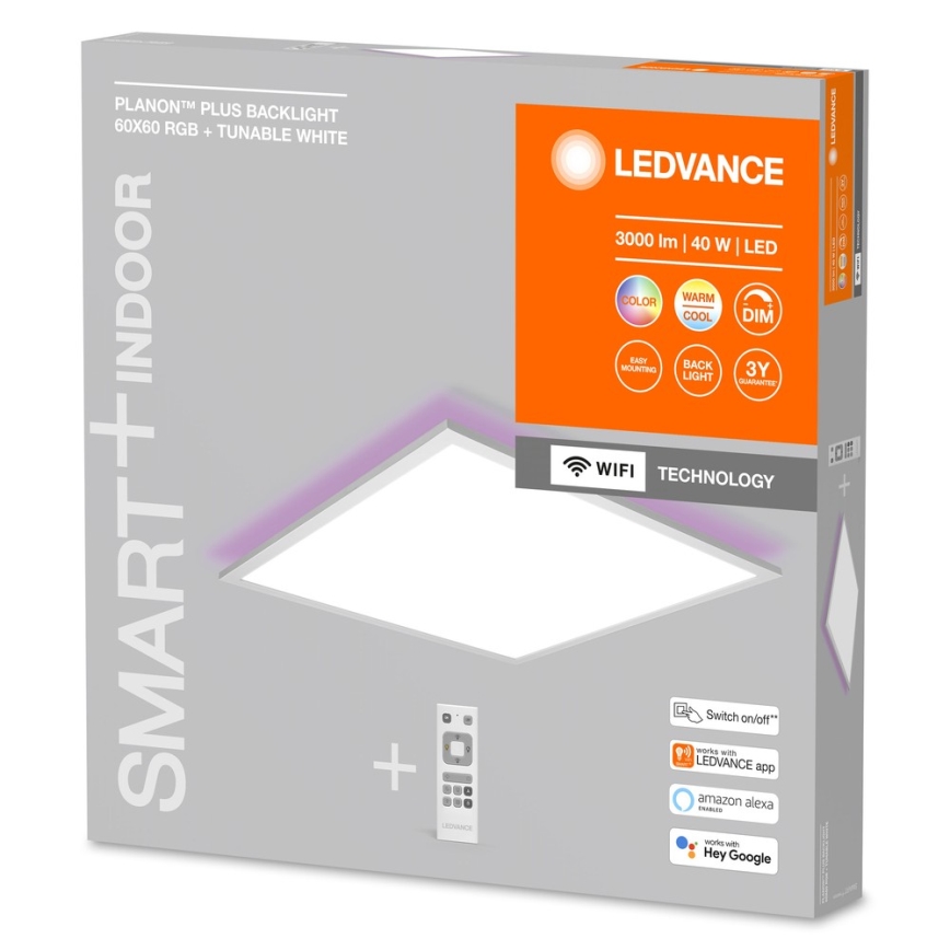 Ledvance - Painel LED RGBW com regulação SMART+ PLANON LED/40W/230V 3000-6500K Wi-Fi + controlo remoto