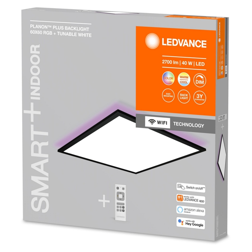 Ledvance - Painel montado à superfície LED RGBW com regulação SMART+ PLANON LED/40W/230V Wi-Fi + controlo remoto