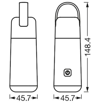 Ledvance - Power bank LED com função lanterna MOBILE LED/0,5W/5V 1800mAh 2xUSB