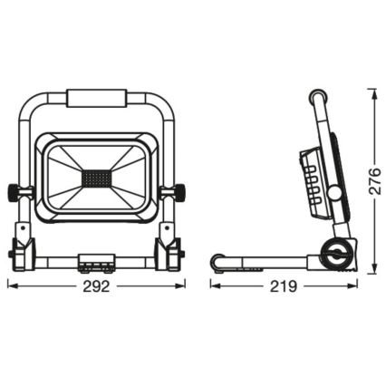 Ledvance - Projetor recarregável LED para exterior com dimmer WORKLIGHT BATTERY LED/30W/5V 2200 mAh IP54