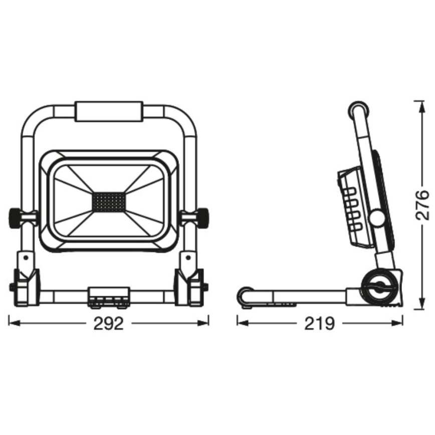 Ledvance - Projetor recarregável LED para exterior com dimmer WORKLIGHT BATTERY LED/30W/5V 2200 mAh IP54