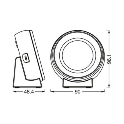 Ledvance- Relógio Digital LED com retroiluminação NIGHTLUX LED/0,3W/5V 3000/4000/6500K
