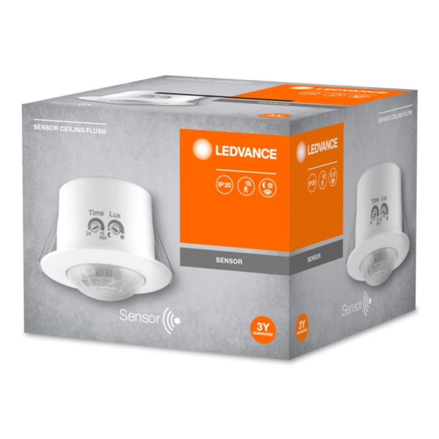 Ledvance - Sensor de movimento por infravermelhos embutido FLUSH 230V branco