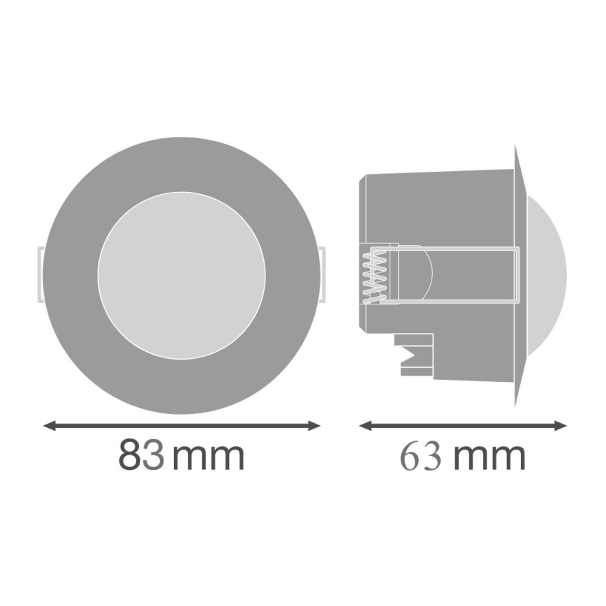 Ledvance - Sensor de movimento por infravermelhos embutido FLUSH 230V branco