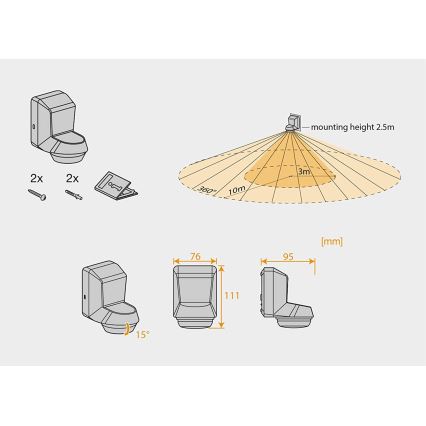 Ledvance - Sensor de movimento por infravermelhos para exterior 230V IP55 antracite