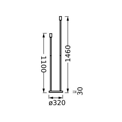 Ledvance - Suporte de candeeiro DECOR STICK 2xE27/40W/230V antracite