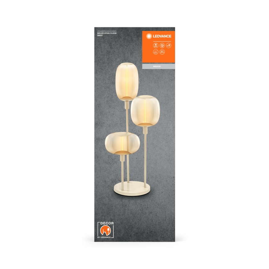 Ledvance - Suporte de candeeiro DECOR STICK 3xE27/40W/230V bege