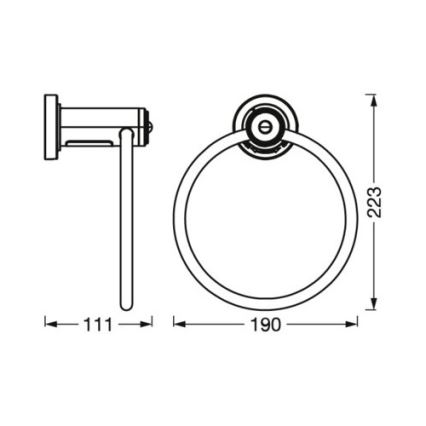 Ledvance - Suporte para toalhas com LED retroiluminação 3xAAA IP44