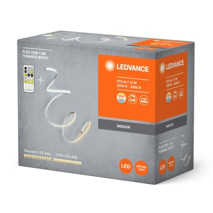Ledvance - Tira LED com regulação FLEX COB 1,5m LED/13W/230V 2700-6500K + controlo remoto