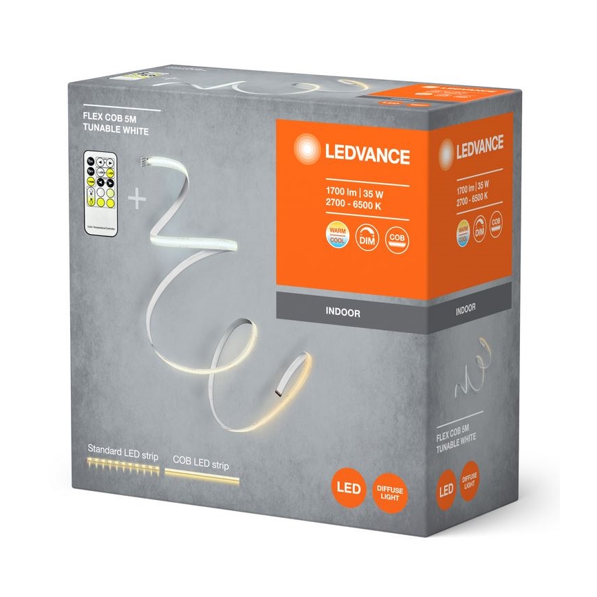 Ledvance - Tira LED com regulação FLEX COB 5m LED/35W/230V 2700-6500K + controlo remoto